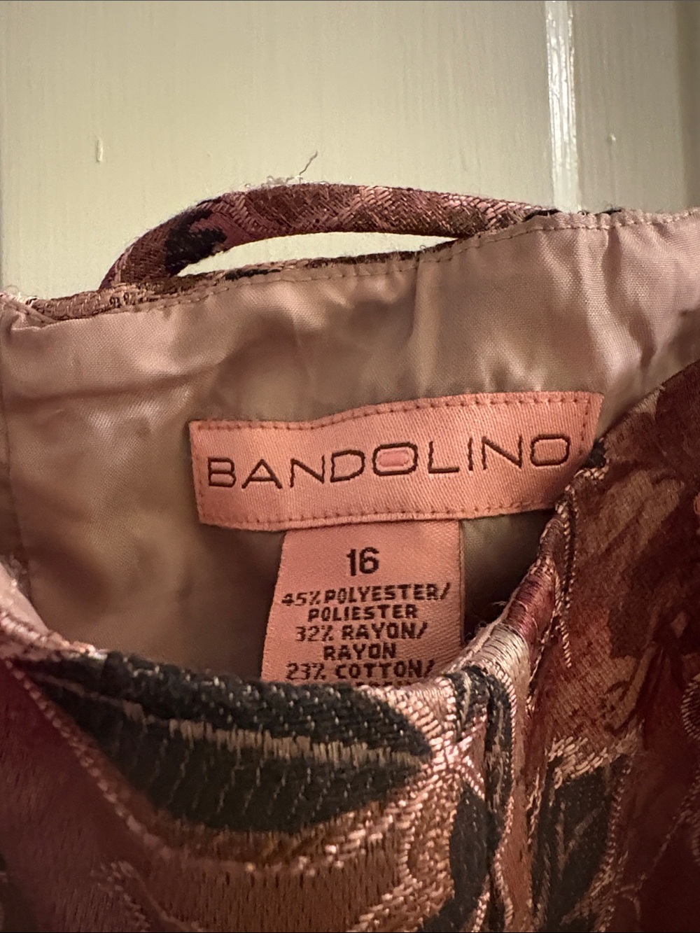 Bandolino Pink Floral Brocade Camisole with Black Accents - Picture 2 of 4